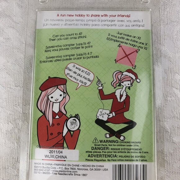 Bucilla Let It Snow Cross Stitch Ornament Kit & Creatology Santa Foam Craft NWT - Picture 4 of 13